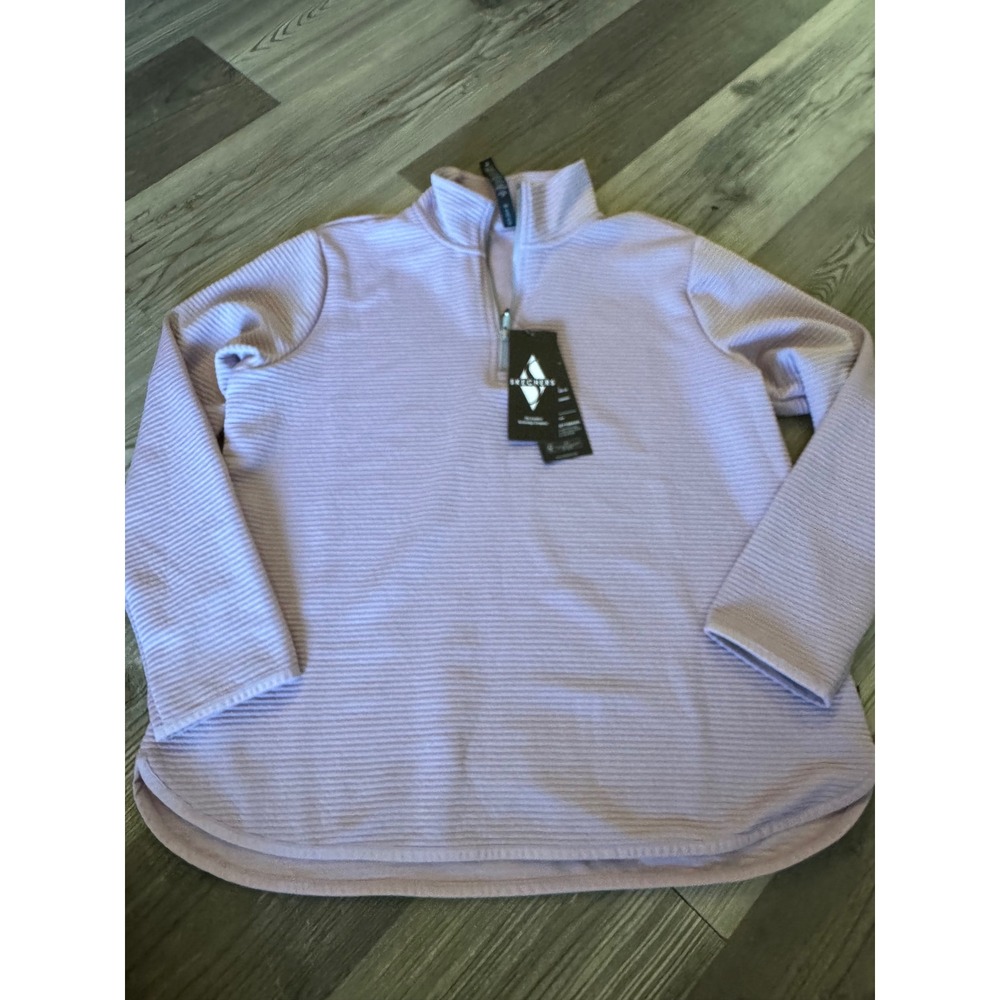 NWT Skechers GOwalk Soft-Knit Ottoman 1/4 Zip Pullover Lavender Purple XL